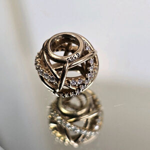 Genuine Pandora 14ct 14k Gold Sparkling Galaxy Openwork Charm 750827CZ G585 ALE